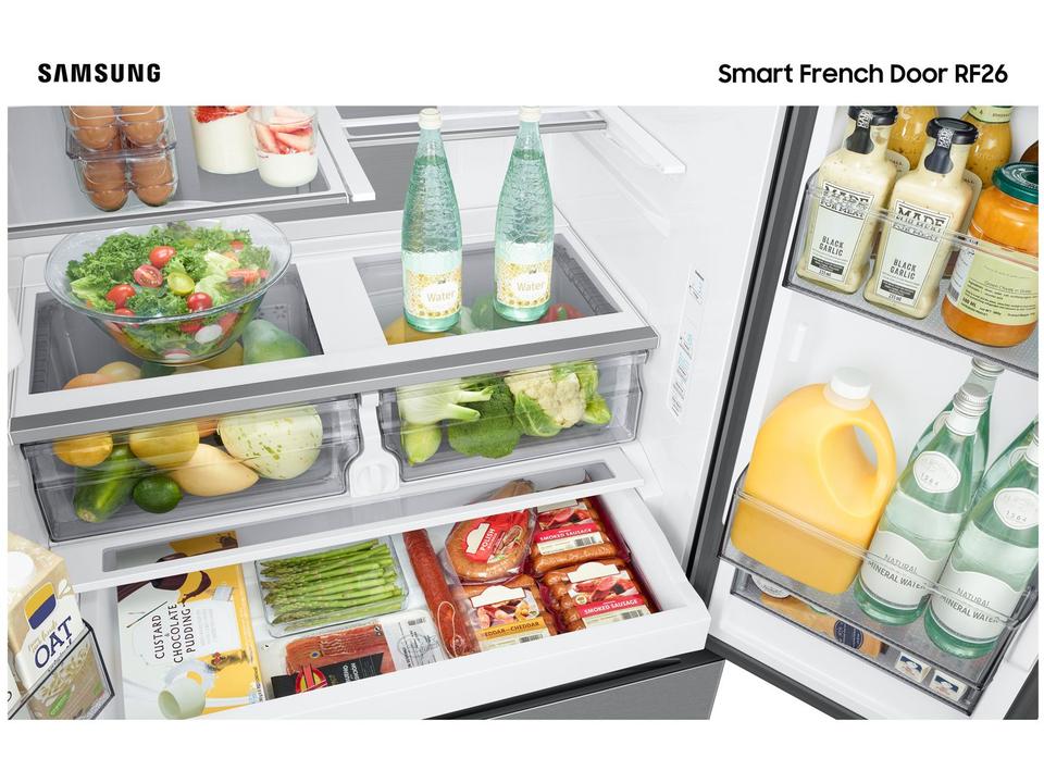 Geladeira/Refrigerador Samsung Smart Frost Free French Door Prata 467L com Dispenser de Água e Gelo RF26CG740 - 14