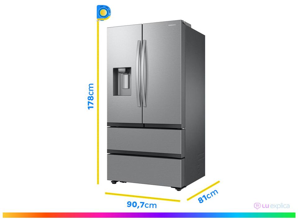 Geladeira/Refrigerador Samsung Smart Frost Free French Door Prata 467L com Dispenser de Água e Gelo RF26CG740 - 4