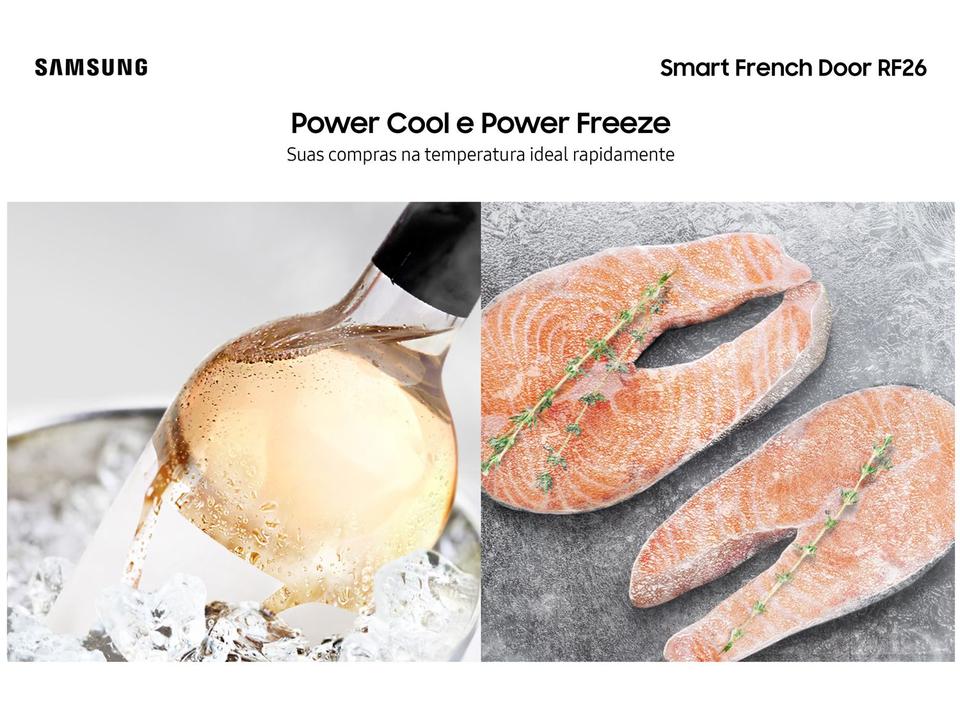 Geladeira/Refrigerador Samsung Smart Frost Free French Door Prata 467L com Dispenser de Água e Gelo RF26CG740 - 13
