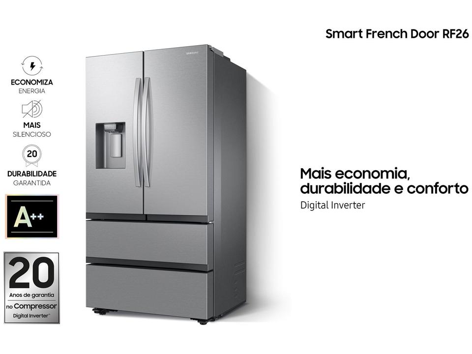 Geladeira/Refrigerador Samsung Smart Frost Free French Door Prata 467L com Dispenser de Água e Gelo RF26CG740 - 15