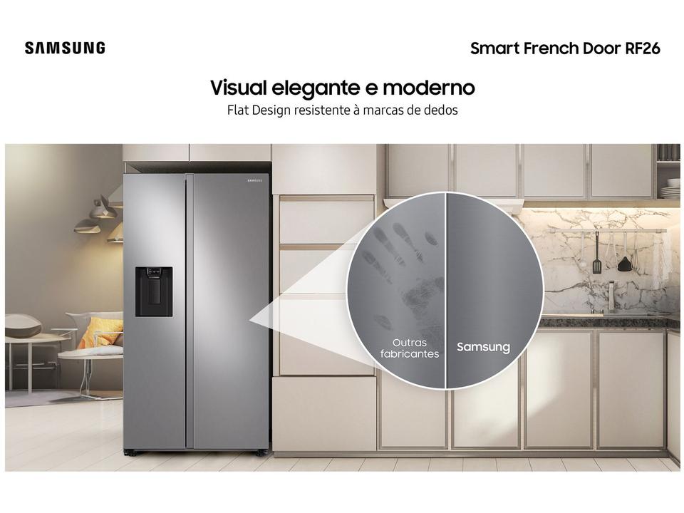 Geladeira/Refrigerador Samsung Smart Frost Free French Door Prata 467L com Dispenser de Água e Gelo RF26CG740 - 11