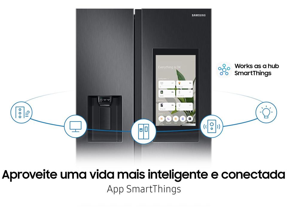 Geladeira/Refrigerador Samsung Smart Side by Side Black Inox 585L Family Hub RS58T5561 - 2