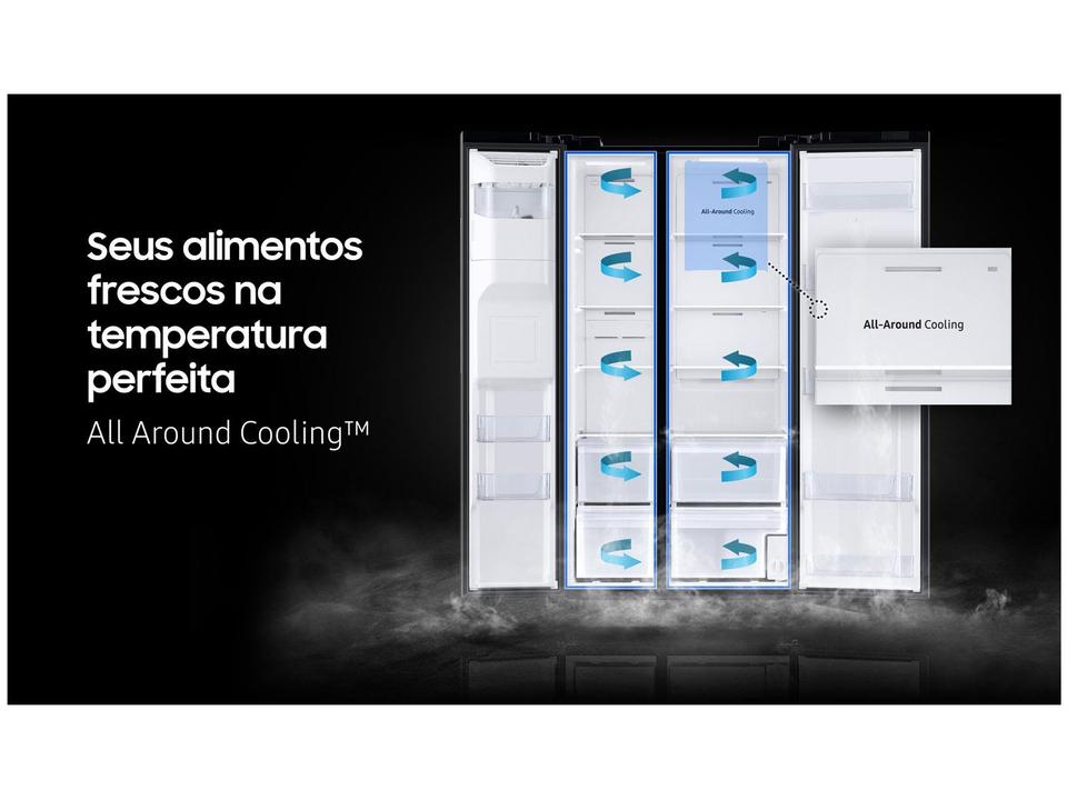 Geladeira/Refrigerador Samsung Smart Side by Side Black Inox 585L Family Hub RS58T5561 - 5