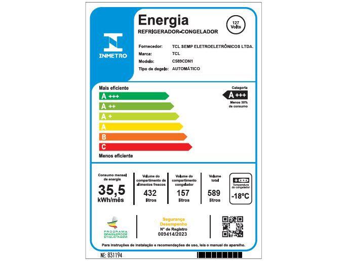 Geladeira/Refrigerador TCL Frost Free Inox French Door 589L Multidoor C589CDN1 - 5