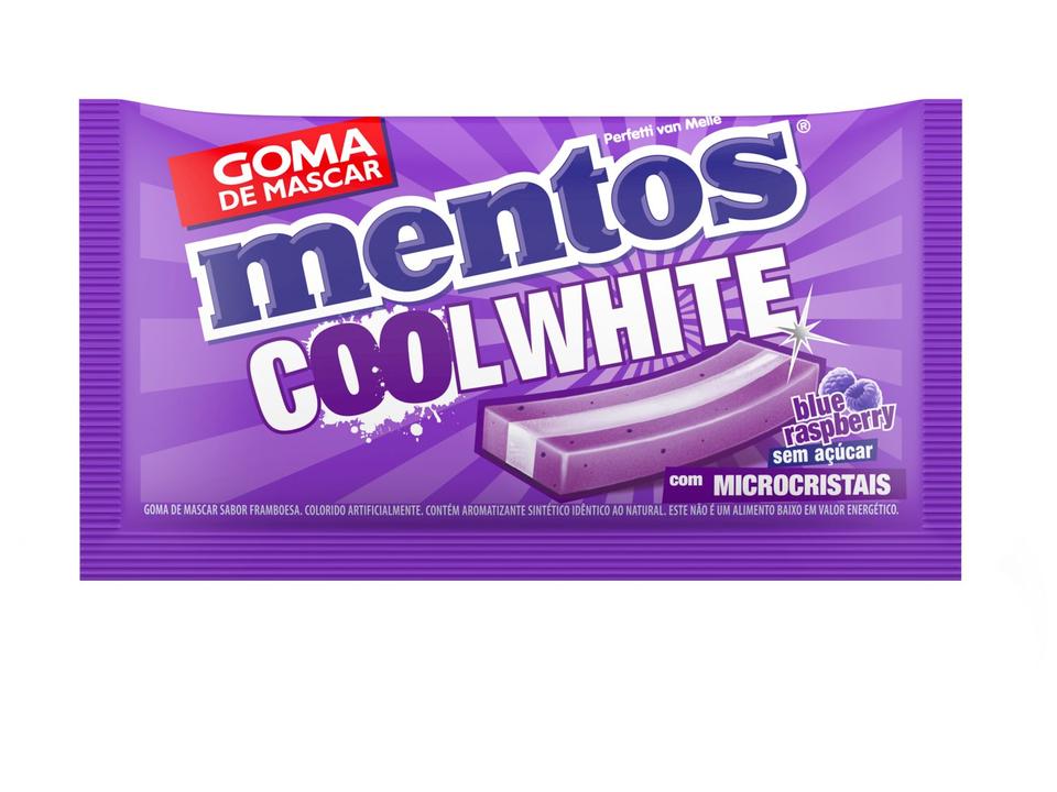 Goma de Mascar Mentos Cool White Blue Raspberry sem Açúcar Display com 15 Slabs - 4