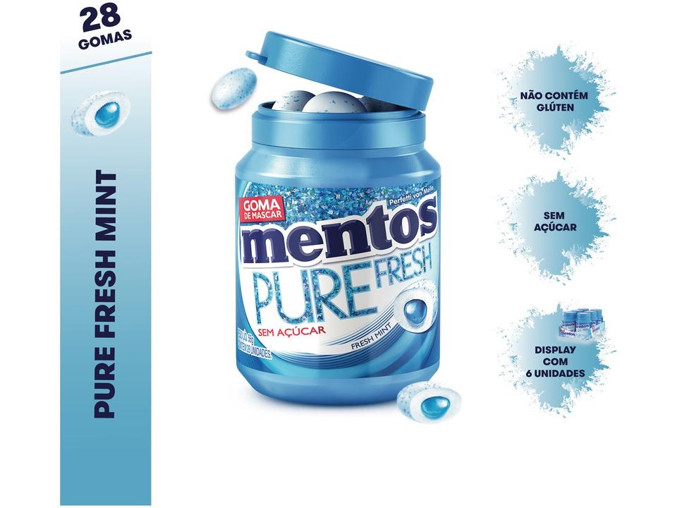 Gomas de Mascar Mentos Pure Fresh Mint Sem Açúcar Sabor de Menta Display 6 Unidades - 2