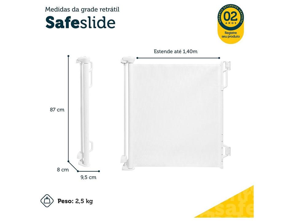 Grade de Proteção ára Cama 9,5x87cm Safety 1st Safe Slide Cinza - 7