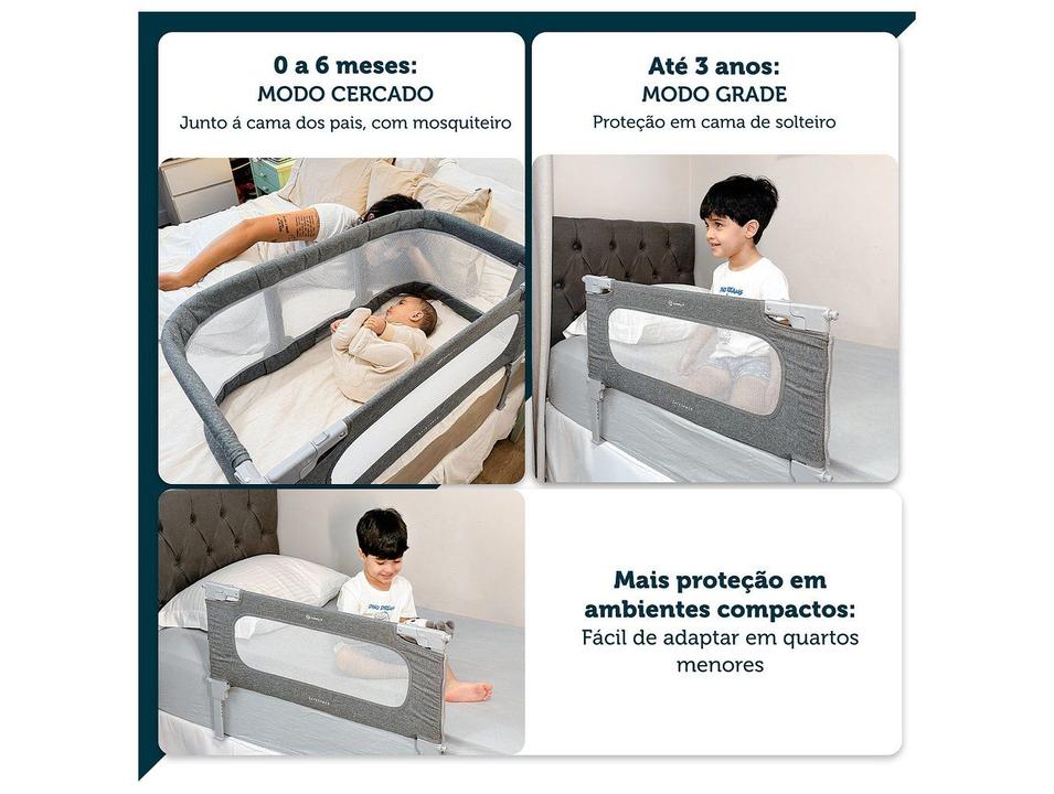 Grade de Proteção para Cama 50,5x90cm Safety 1st Safe Space Cinza - 3