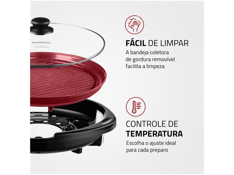 Grill Mondial G-03-RC Redondo 1270W Antiaderente - 4