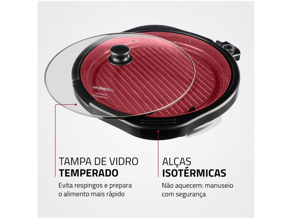 Grill Mondial G-03-RC Redondo 1270W Antiaderente - 5