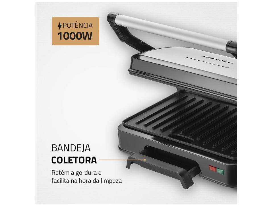 Grill Mondial PG-01-180 Master Press Duo 3 em 1 Retangular com Chapa 1000W - 8