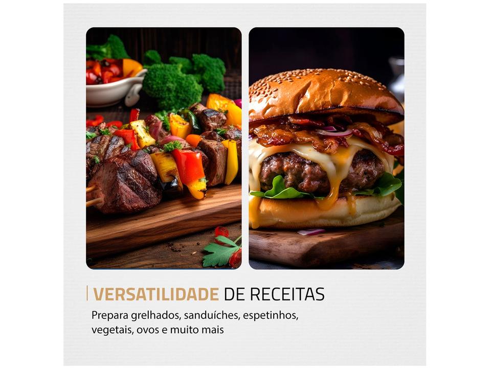 Grill Mondial PG-01-180 Master Press Duo 3 em 1 Retangular com Chapa 1000W - 5