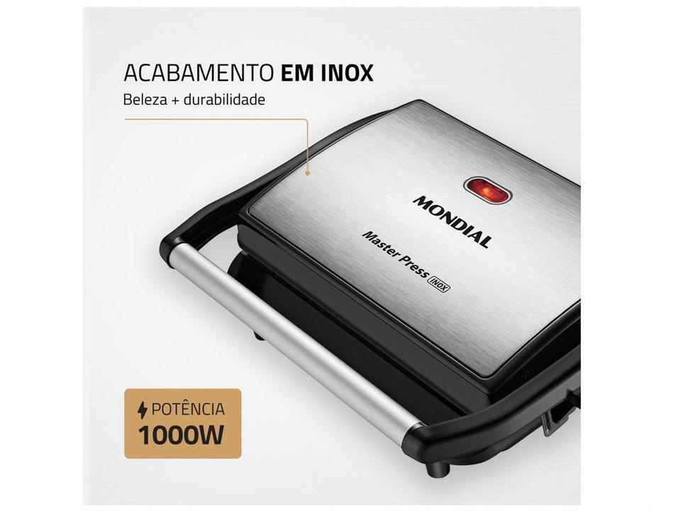Grill Mondial PG-01 Master Press 2 em 1 Retangular 1000W Antiaderente - 6