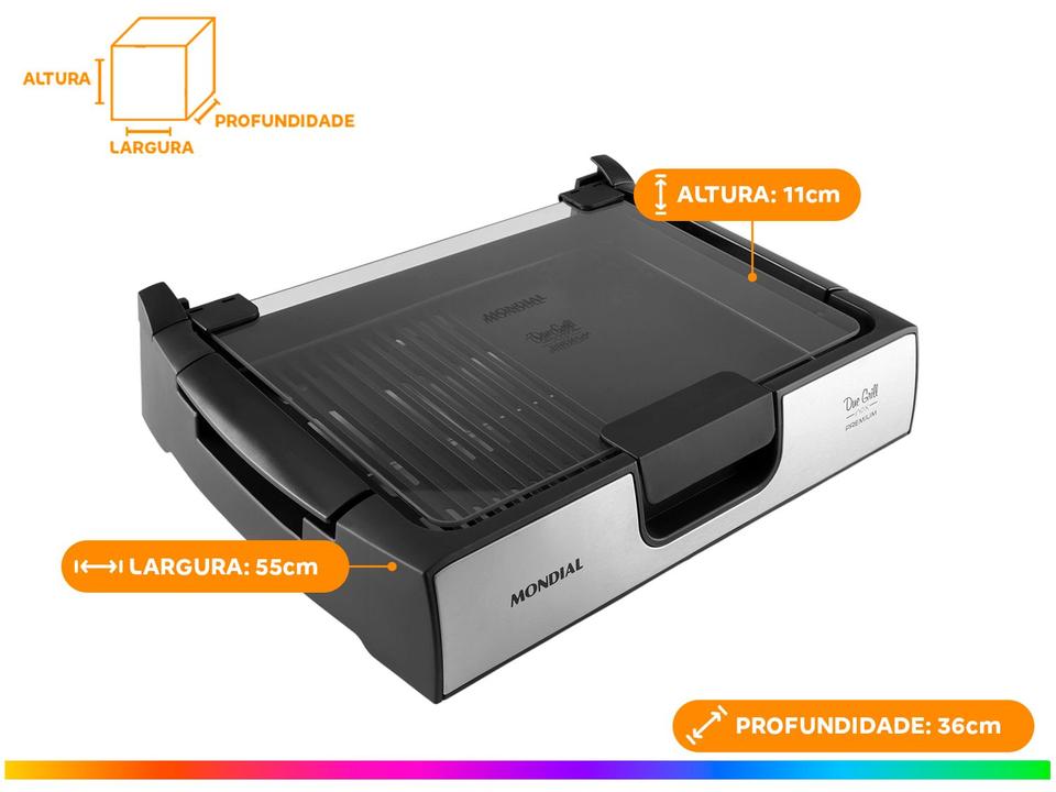 Grill Mondial Premium Due Retangular 1270W - 13