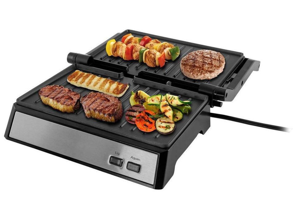 Grill Philco PGR21PI Maxx Clean 2 em 1 Retangular 1000W Antiaderente com Coletor de Gordura - 5