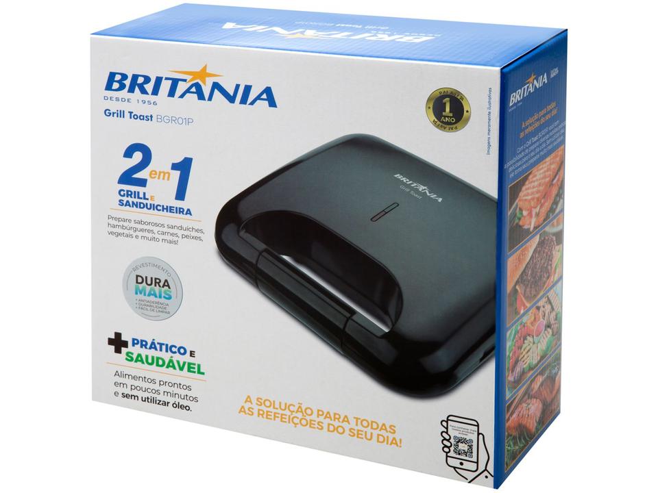 Grill/Sanduicheira Britânia Toast BGR01V - 750W - 110 V - 7