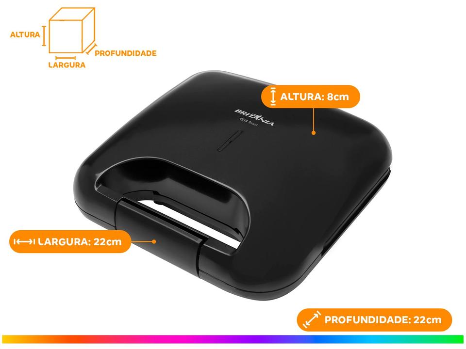 Grill/Sanduicheira Britânia Toast BGR01P 750W - 7