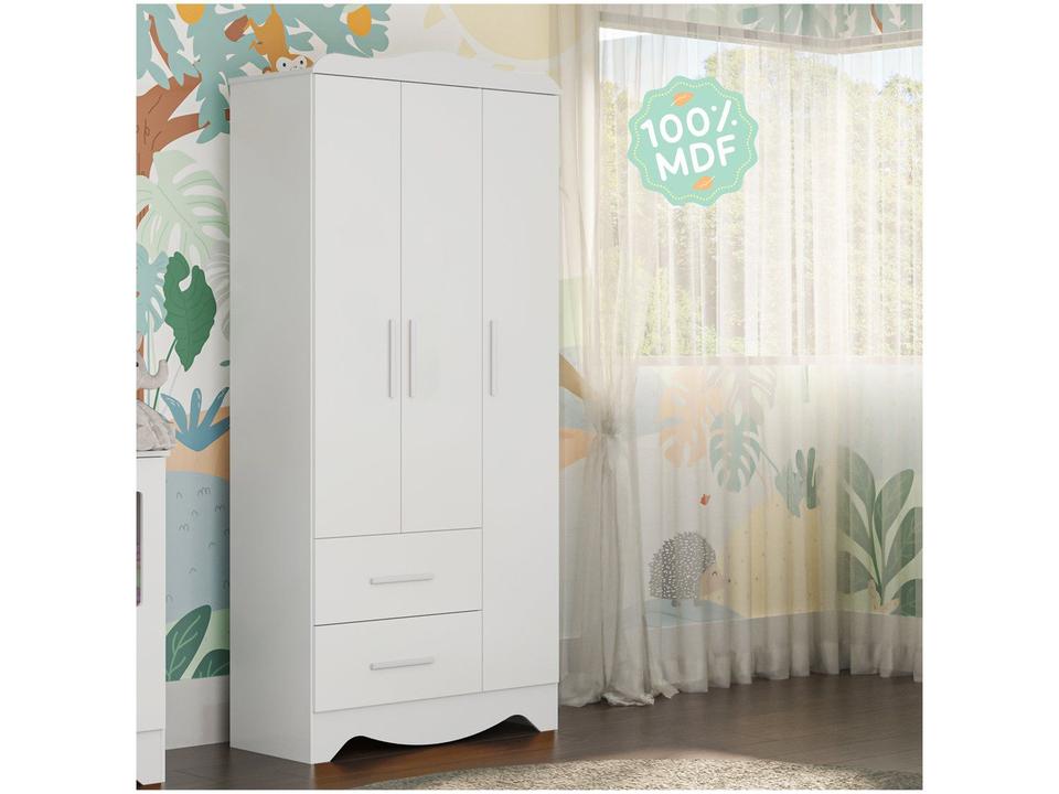 Guarda-roupa 2 Gavetas 3 Portas Moveis Peroba Harmonia - 3