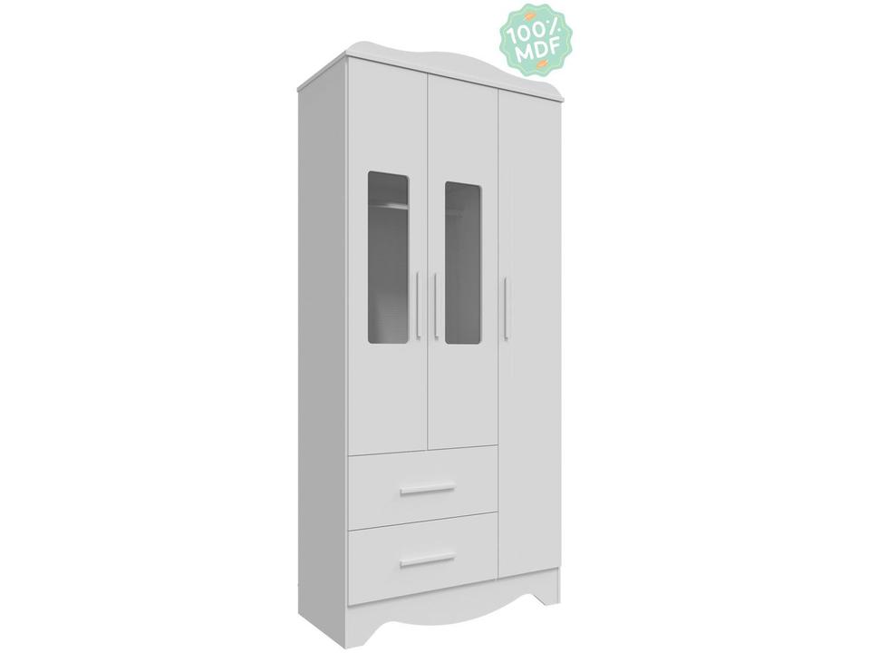 Guarda-roupa 2 Gavetas 3 Portas Moveis Peroba Harmonia - 8