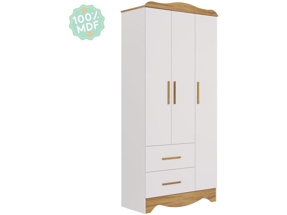Guarda-roupa 2 Gavetas 3 Portas Moveis Peroba Harmonia - 6