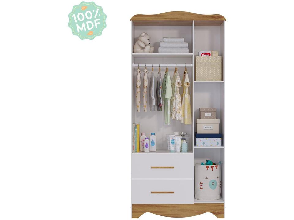 Guarda-roupa 2 Gavetas 3 Portas Moveis Peroba Harmonia - 8