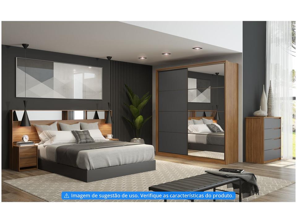 Guarda-roupa Casal 2 Portas de Correr 3 Gavetas - 4