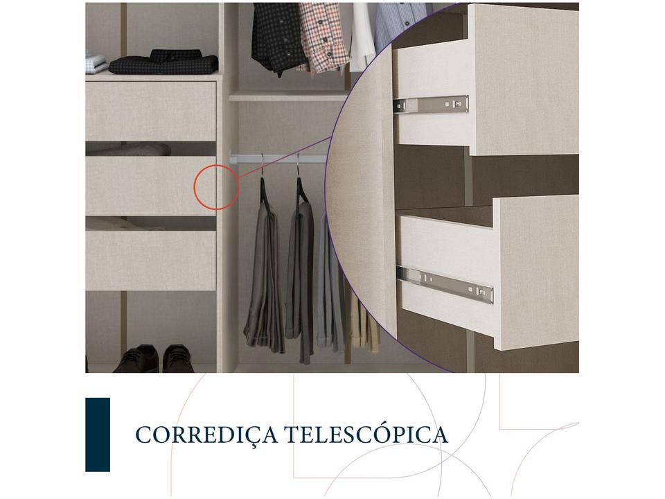 Guarda-roupa Casal 2 Portas de Correr 6 Gavetas Politorno Coimbra - 6