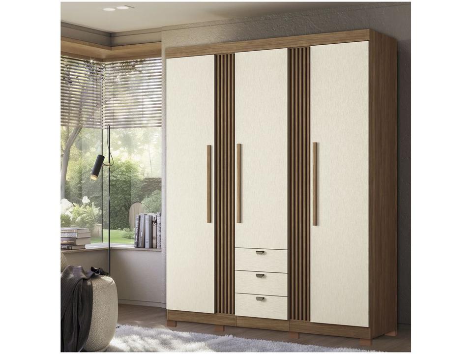 Guarda-roupa Casal 3 Portas 3 Gavetas Santos Andirá Aurora 3.3 - 2