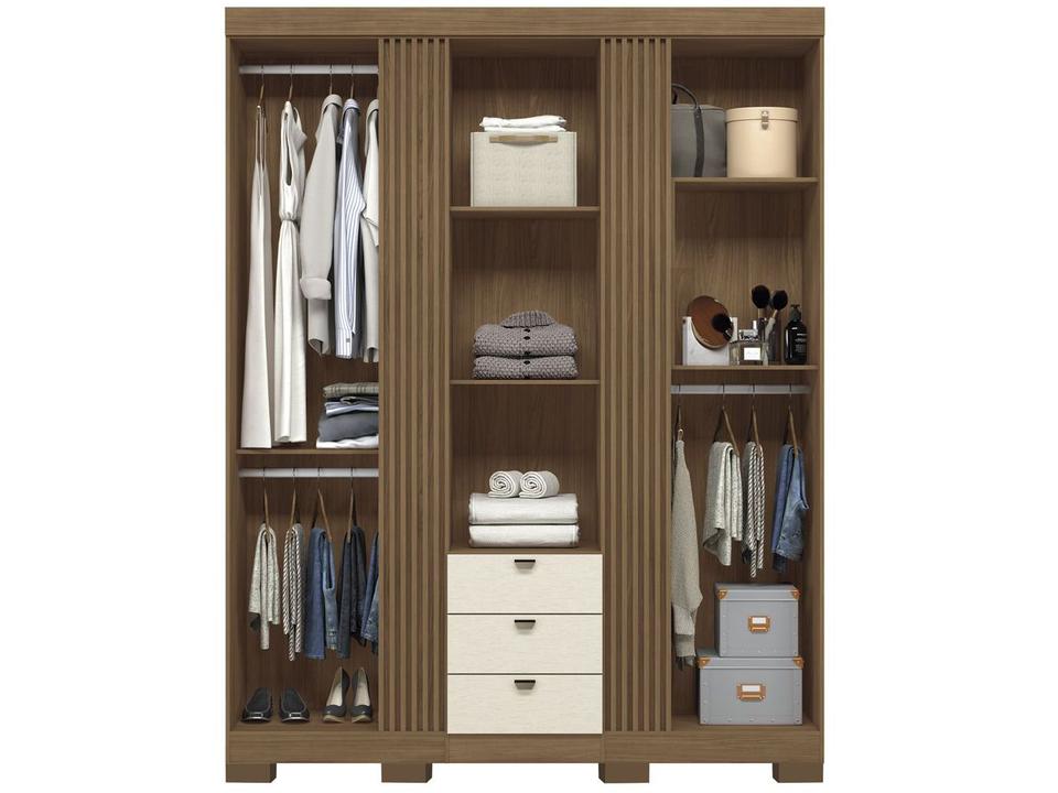 Guarda-roupa Casal 3 Portas 3 Gavetas Santos Andirá Aurora 3.3 - 5