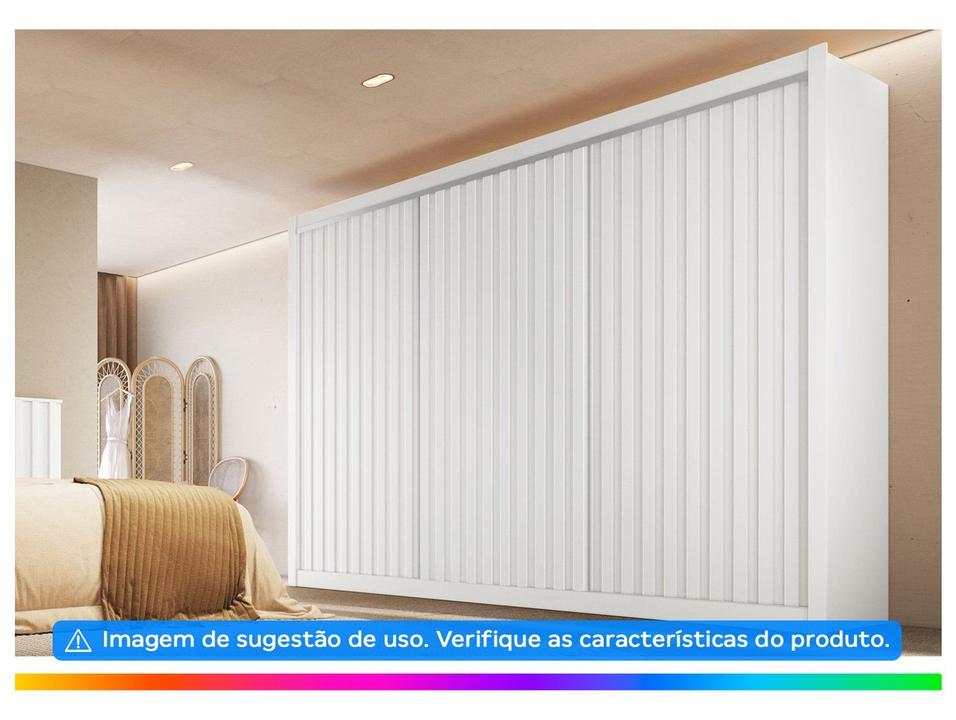 Guarda-roupa Casal 3 Portas de Correr 6 Gavetas Móveis Europa Ripado York - 2