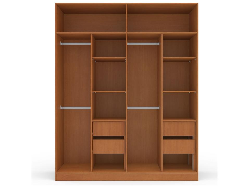 Guarda-roupa Casal 4 Gavetas 4 Portas Politorno Porto - 5