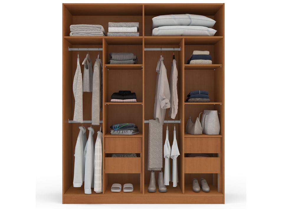 Guarda-roupa Casal 4 Gavetas 4 Portas Politorno Porto - 4