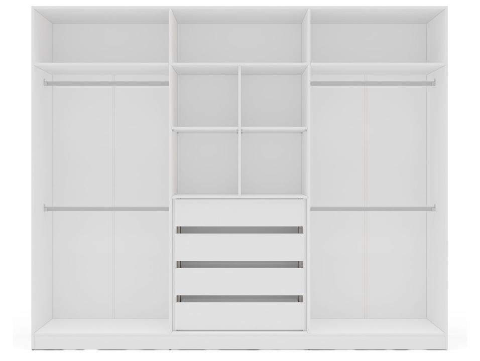 Guarda-roupa Casal 4 Gavetas 6 Portas 2 Espelhos Politorno Porto - 5