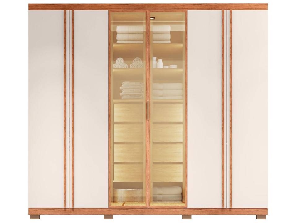 Guarda-roupa Casal 4 Gavetas 6 Portas Caemmun Acacius - 4