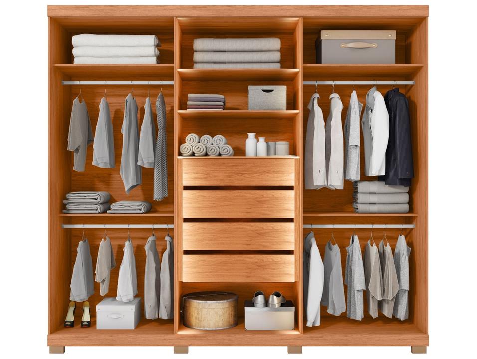 Guarda-roupa Casal 4 Gavetas 6 Portas Caemmun Acacius - 3