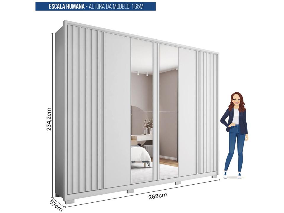 Guarda-roupa Casal 4 Gavetas 6 Portas Caemmun Apollo - 8