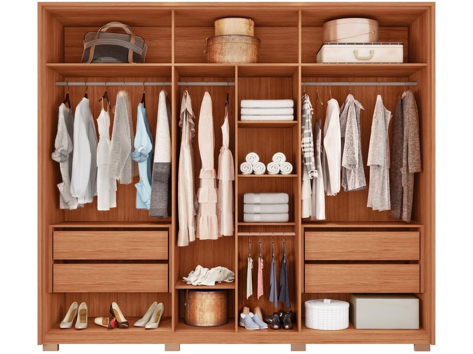 Guarda-roupa Casal 4 Gavetas 6 Portas Caemmun Francis - 4