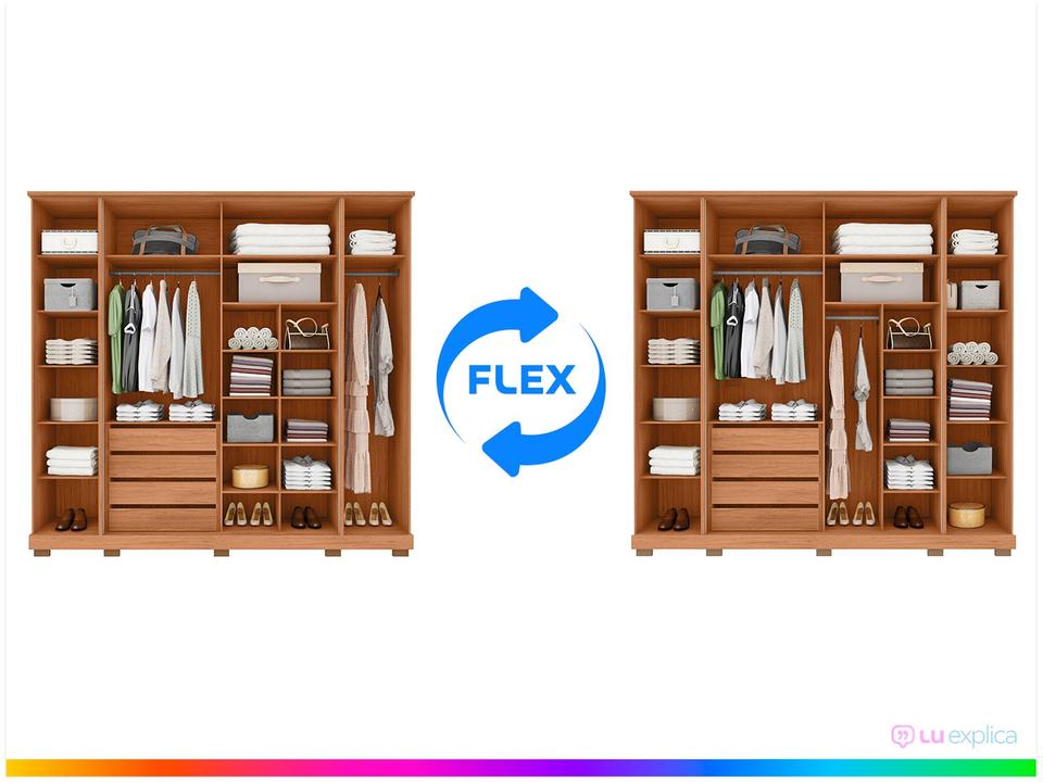 Guarda-roupa Casal 4 Gavetas 6 Portas Caemmun Quinn - 1