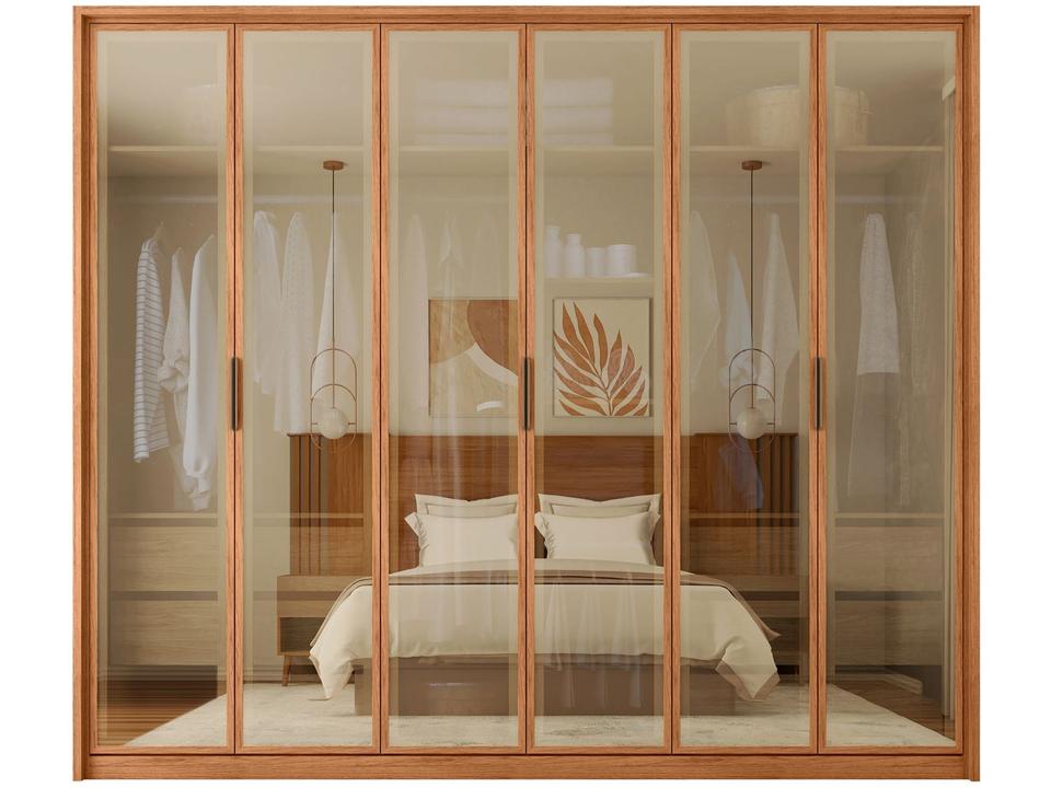 Guarda-roupa Casal 4 Gavetas 6 Portas Caemmun Reflex - 6