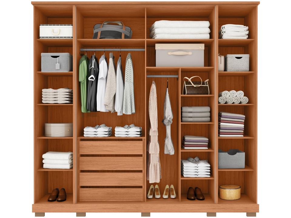 Guarda-roupa Casal 4 Gavetas 6 Portas Caemmun Tela - 6