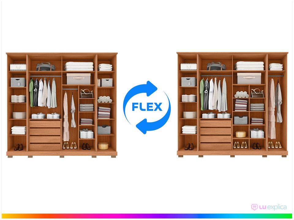 Guarda-roupa Casal 4 Gavetas 6 Portas Caemmun Tela - 1