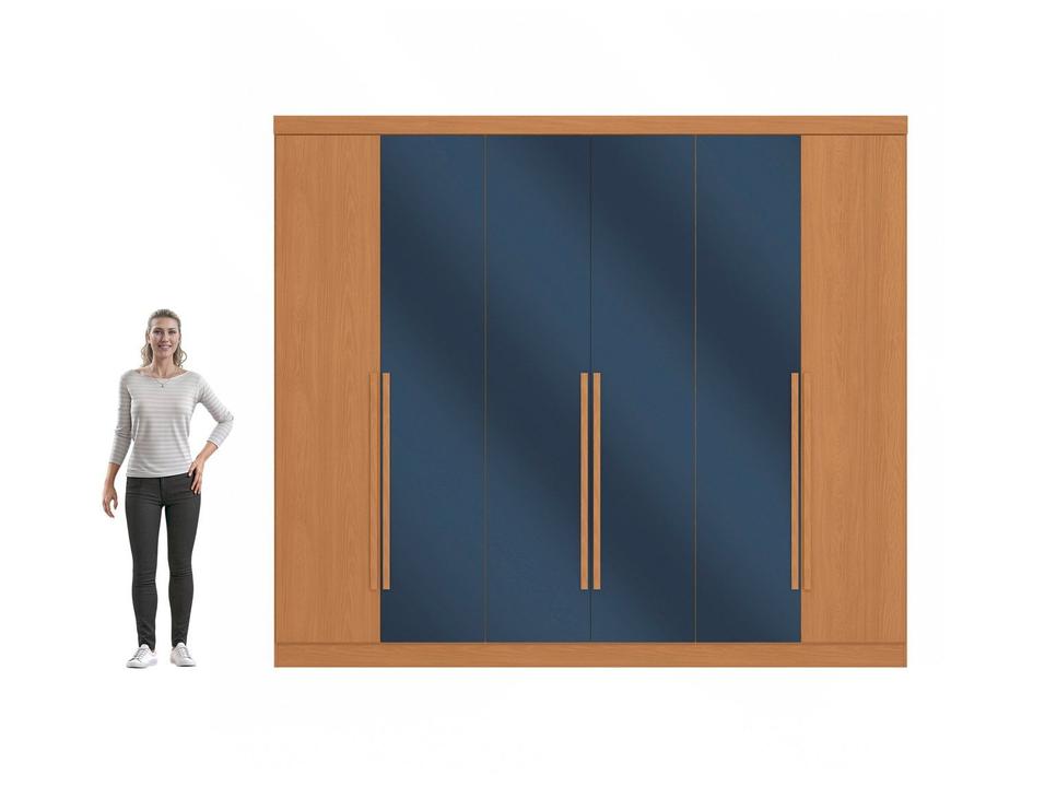 Guarda-roupa Casal 4 Gavetas 6 Portas Kappesberg Roma - 7