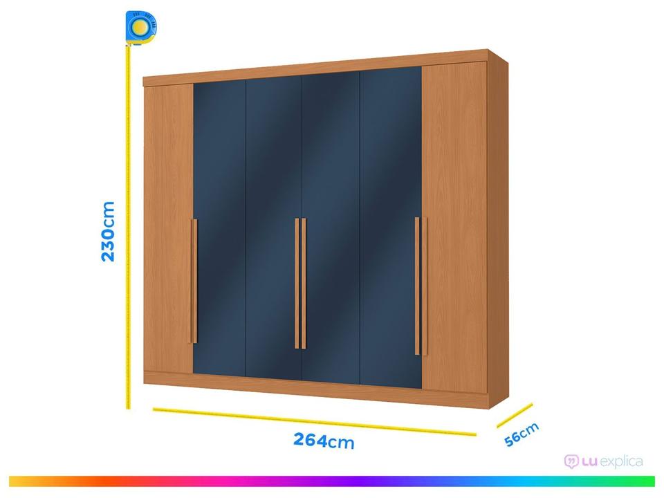 Guarda-roupa Casal 4 Gavetas 6 Portas Kappesberg Roma - 2