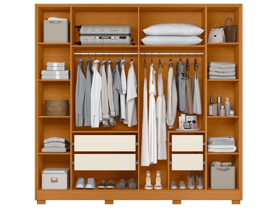 Guarda-roupa Casal 4 Gavetas 6 Portas Móveis Albatroz Deville - 4