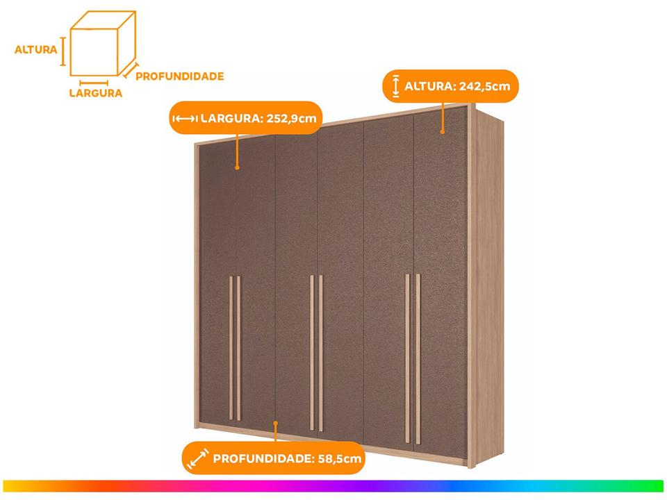 Guarda-roupa Casal 4 Gavetas 6 Portas Santos Andirá Gênova - 2