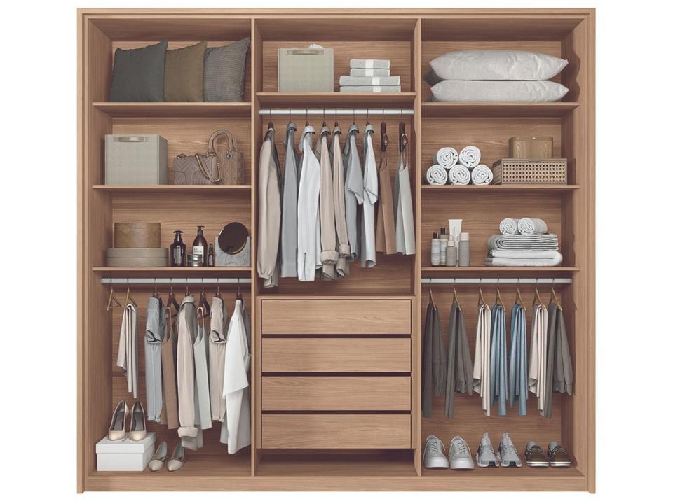 Guarda-roupa Casal 4 Gavetas 6 Portas Santos Andirá Gênova - 4