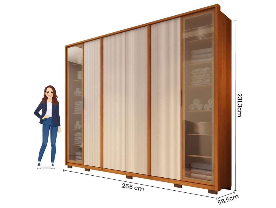 Guarda-roupa Casal 6 Gavetas 6 Portas Caemmun Coari - 5