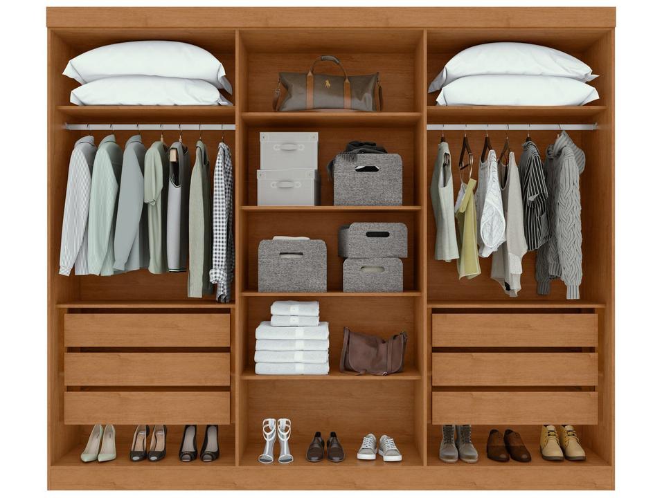Guarda-roupa Casal 6 Gavetas 6 Portas Móveis Lopas Bertha - 5