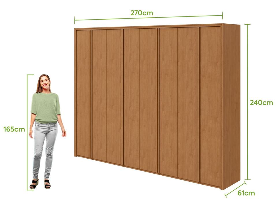 Guarda-roupa Casal 6 Gavetas 8 Portas Móveis Lopas Ergon - 2
