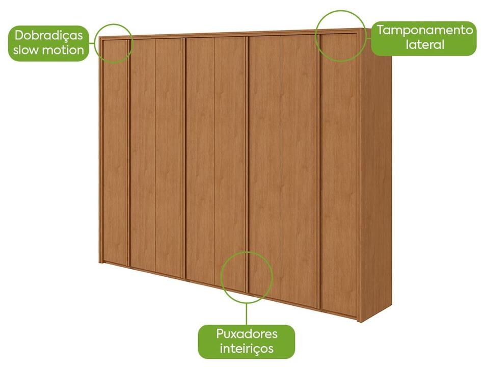 Guarda-roupa Casal 6 Gavetas 8 Portas Móveis Lopas Ergon - 4